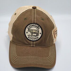Vintage Cowgirl Kitchen Brown Mesh Trucker Hat With Patch Logo Adjustable Snapba